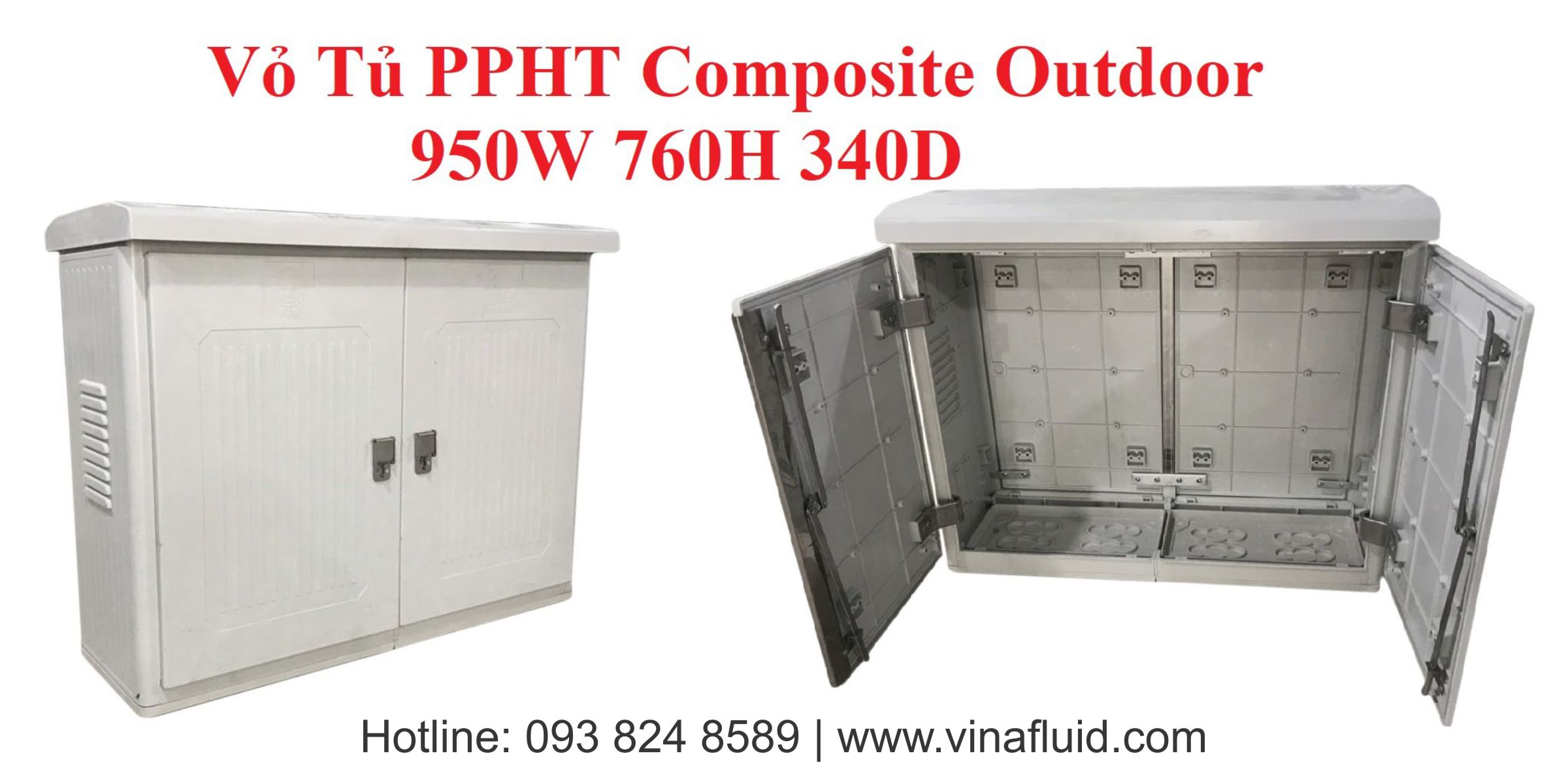 Vỏ tủ Composite ngoài trời 950x760x340